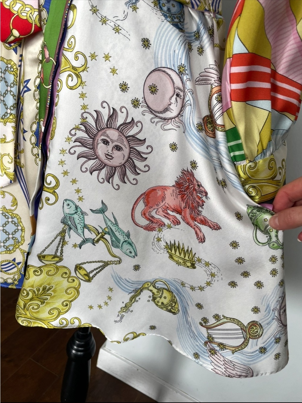 Zara Vintage Scarf Inspired European Summer Print Button Up Belted Dress. Small - Picture 14 of 16